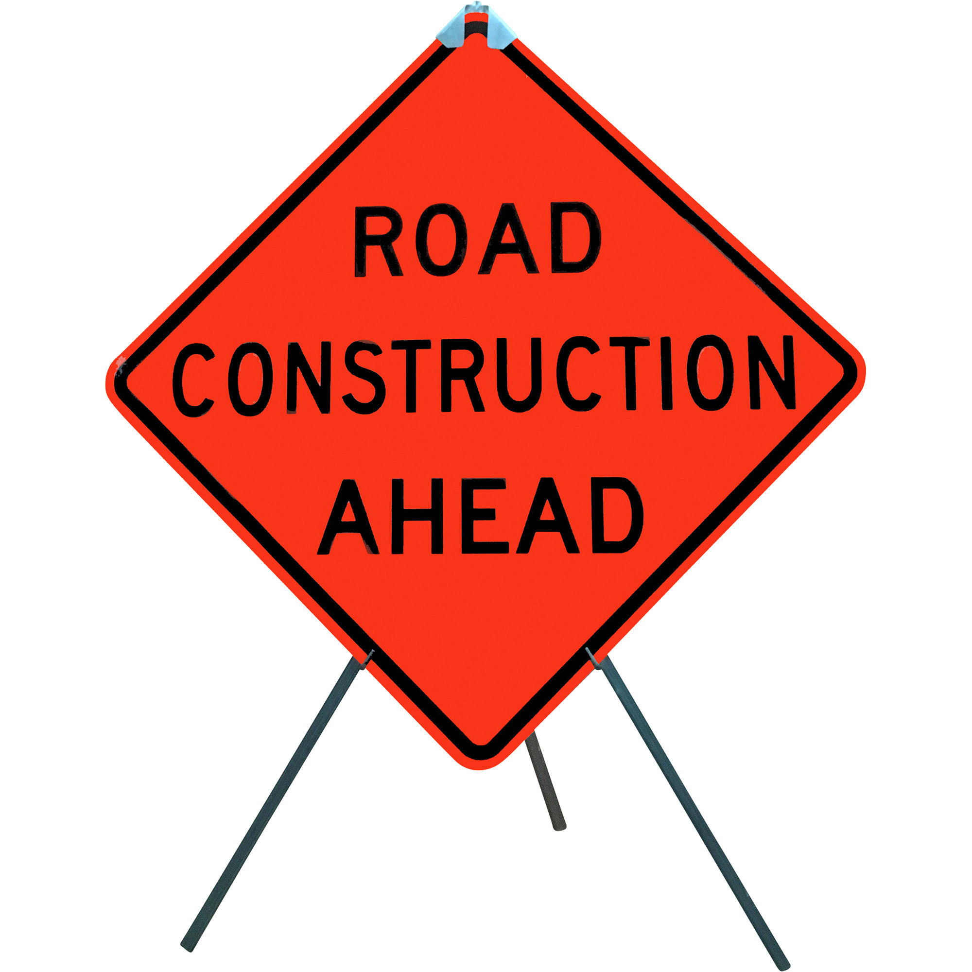 WATCHDOG Tripod Sign Stand for Rigid Traffic Safety Signs, Galvanized Finish, for 36in. x 36in. and 48in. x 48in. Signs, Model# SS100